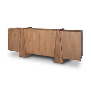 Mercana Eula Sideboard: Stylish Solid Wood Storage with Modern Design for Dining or Living Room Decor 70628