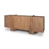 Eula Medium Brown Wood 4-Door Sideboard