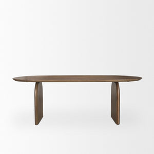 Mercana Isla Oval Dining Table - Handcrafted Solid Mango Wood with Elegant Arched Legs for Timeless Style 86.5" Dk Brown Wood Top | Dk Brown Wood Legs 70559-AB