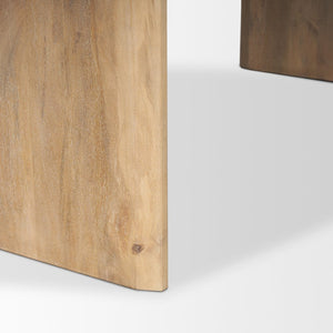 Mercana Isla Oval Dining Table - Handcrafted Solid Mango Wood with Elegant Arched Legs for Timeless Style 86.5" Lt Brown Wood Top | Lt Brown Wood Legs 70560-AB