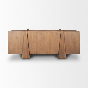 Mercana Eula Sideboard: Stylish Solid Wood Storage with Modern Design for Dining or Living Room Decor 70628