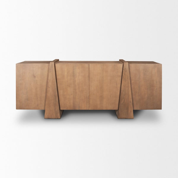 Mercana Eula Sideboard: Stylish Solid Wood Storage with Modern Design for Dining or Living Room Decor 70628
