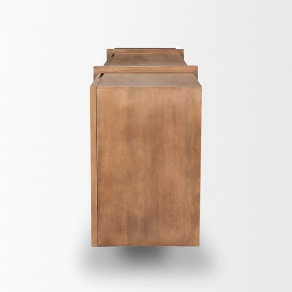 Mercana Eula Sideboard: Stylish Solid Wood Storage with Modern Design for Dining or Living Room Decor 70628