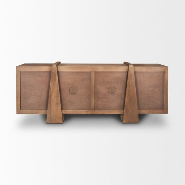 Mercana Eula Sideboard: Stylish Solid Wood Storage with Modern Design for Dining or Living Room Decor 70628