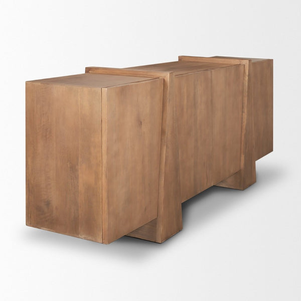 Mercana Eula Sideboard: Stylish Solid Wood Storage with Modern Design for Dining or Living Room Decor 70628