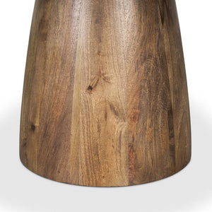 Mercana Allyson Round Dining Table with Unique Marble Top and Solid Wood Pedestal for Elegant Spaces 42" Savar Pink Marble Top | Brown Wood Base 70564-AB