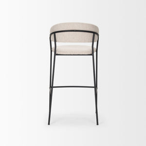 Mercana Carolyn Bar Stool – Chic Comfort with Padded Seat and Matte Black Metal Frame for Modern Spaces Oatmeal | Bar 70246