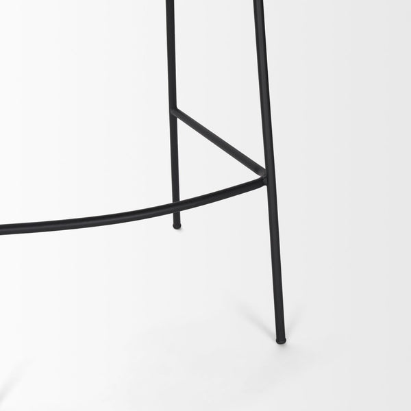 Mercana Carolyn Bar Stool – Chic Comfort with Padded Seat and Matte Black Metal Frame for Modern Spaces Oatmeal | Bar 70246