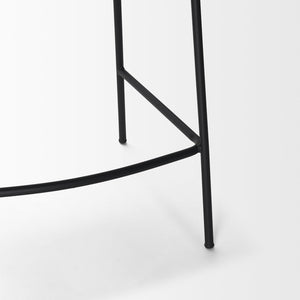 Mercana Carolyn Bar Stool – Chic Comfort with Padded Seat and Matte Black Metal Frame for Modern Spaces Gray Fabric | Counter 70463