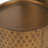 Mercana Gage Antiqued Gold Honeycomb Textured Metal Candle Holder (Set of 2) 70542