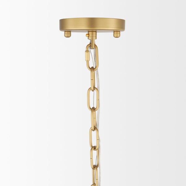 Mercana Barbara Brushed Gold Chandelier with Frosted Glass Globes - Modern Elegance for Any Space Gold Metal | 18 Light 70441