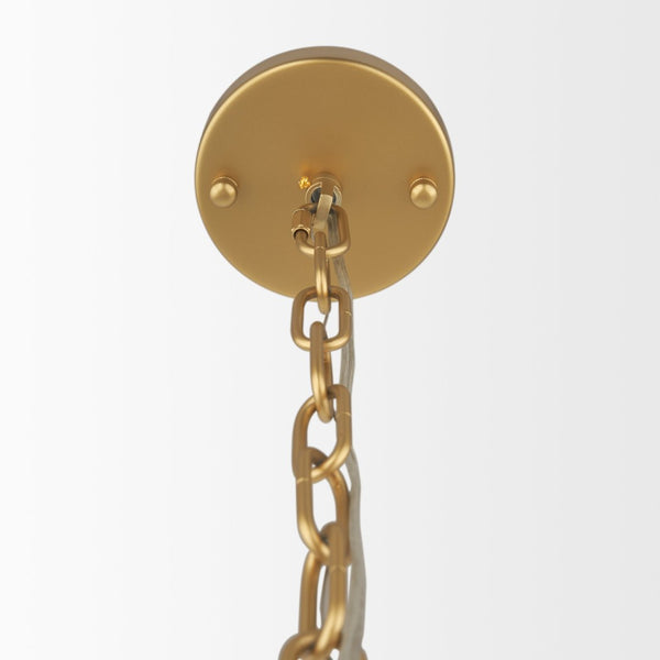 Mercana Barbara Brushed Gold Chandelier with Frosted Glass Globes - Modern Elegance for Any Space Gold Metal | 18 Light 70441