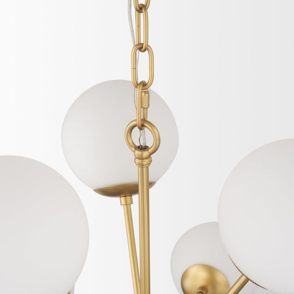 Mercana Barbara Chandelier: Mid-Century Modern Design with Frosted Glass Globes for Stunning Illumination Gold Metal | 11 Light 70442