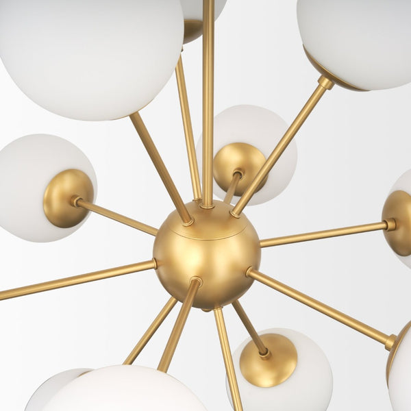 Mercana Barbara Chandelier: Mid-Century Modern Design with Frosted Glass Globes for Stunning Illumination Gold Metal | 11 Light 70442