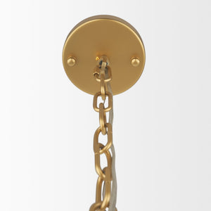 Mercana Edie Modern Minimalist Chandelier with Frosted Glass Globes – Elegant Lighting for Any Space Gold Metal | 6 Light 70452