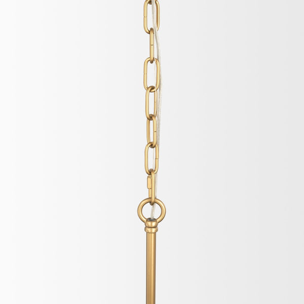 Mercana Edie Modern Minimalist Chandelier with Frosted Glass Globes – Elegant Lighting for Any Space Gold Metal | 6 Light 70452