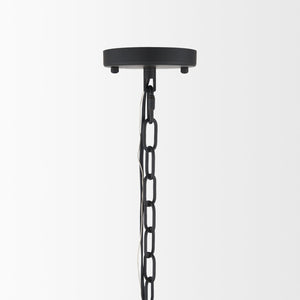 Mercana Edie Modern Minimalist Chandelier with Frosted Glass Globes – Elegant Lighting for Any Space Matte Black | 6 Light 70453