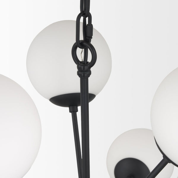 Mercana Barbara Brushed Gold Chandelier with Frosted Glass Globes - Modern Elegance for Any Space Matte Black | 11 Light 70459