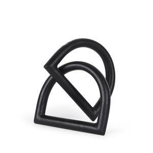 Mercana Locke Decorative Object in Matte Metal – Sculptural Accent for Modern Décor and Stylish Displays Small | Black 70526