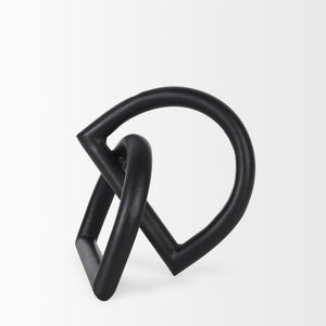 Mercana Locke Decorative Object in Matte Metal – Sculptural Accent for Modern Décor and Stylish Displays Small | Black 70526