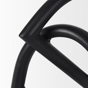 Mercana Locke Decorative Object in Matte Metal – Sculptural Accent for Modern Décor and Stylish Displays Small | Black 70526