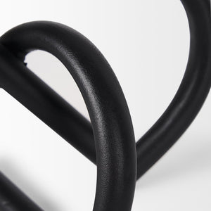 Mercana Locke Decorative Object in Matte Metal – Sculptural Accent for Modern Décor and Stylish Displays Small | Black 70526