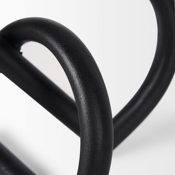 Mercana Locke Decorative Object in Matte Metal – Sculptural Accent for Modern Décor and Stylish Displays Small | Black 70526