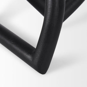 Mercana Locke Decorative Object in Matte Metal – Sculptural Accent for Modern Décor and Stylish Displays Small | Black 70526