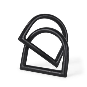 Mercana Locke Decorative Object in Matte Metal – Sculptural Accent for Modern Décor and Stylish Displays Large | Black 70527