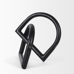 Mercana Locke Decorative Object in Matte Metal – Sculptural Accent for Modern Décor and Stylish Displays Large | Black 70527