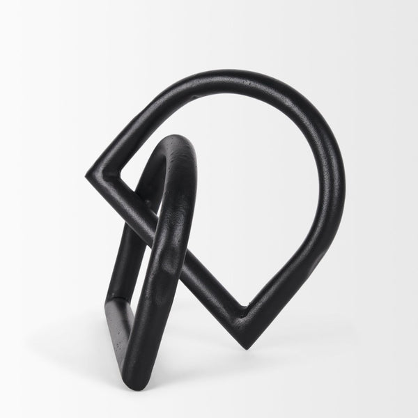 Mercana Locke Decorative Object in Matte Metal – Sculptural Accent for Modern Décor and Stylish Displays Large | Black 70527