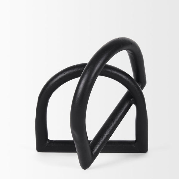 Mercana Locke Decorative Object in Matte Metal – Sculptural Accent for Modern Décor and Stylish Displays Large | Black 70527