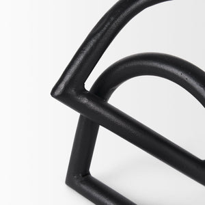 Mercana Locke Decorative Object in Matte Metal – Sculptural Accent for Modern Décor and Stylish Displays Large | Black 70527
