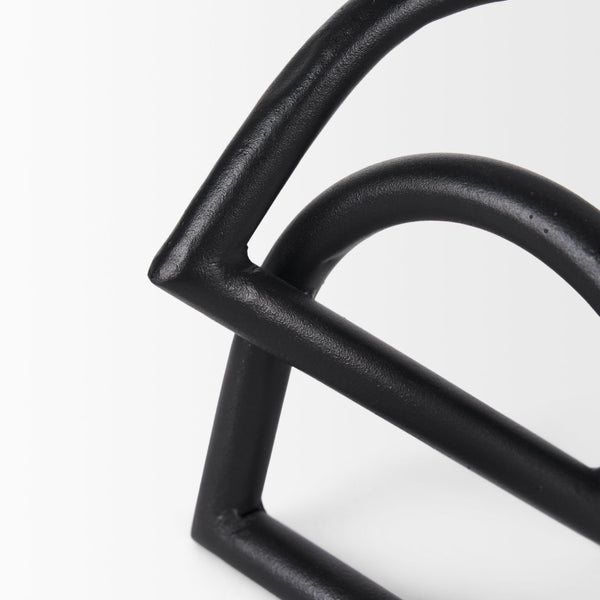 Mercana Locke Decorative Object in Matte Metal – Sculptural Accent for Modern Décor and Stylish Displays Large | Black 70527