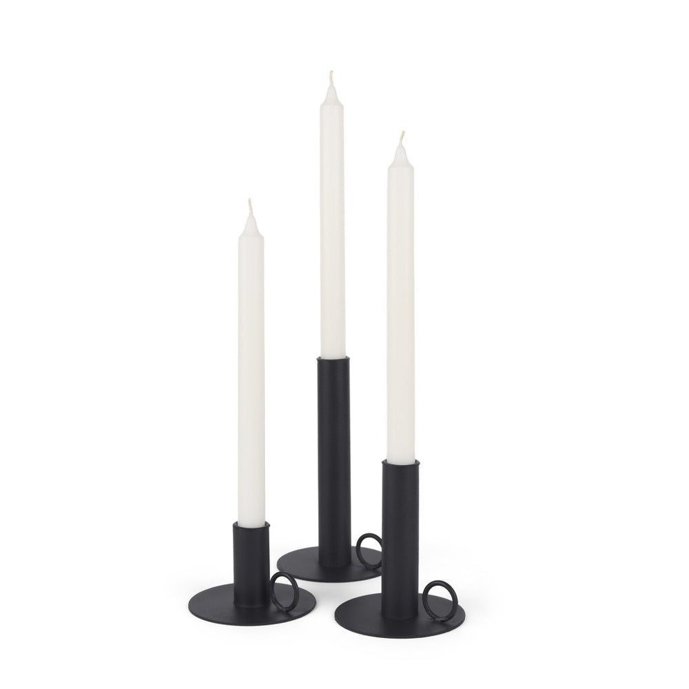 Mercana Noir Elegant Candle Holders Set of 3 - Vintage Charm Meets Modern Minimalism for Stunning Decor 70524