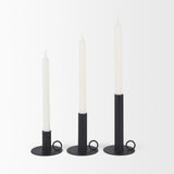 Noir Matte Black Metal Candle Holders (Set of 3) 70524 Mercana