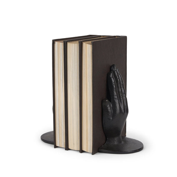 Mercana Praying Hands Cast Iron Bookends – Elegant Religious Decor for Bookshelf or Office, Durable Support 70537