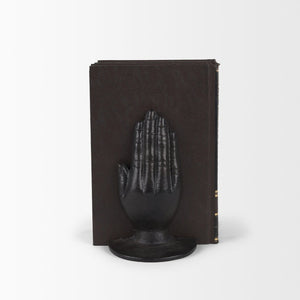 Mercana Praying Hands Cast Iron Bookends – Elegant Religious Decor for Bookshelf or Office, Durable Support 70537