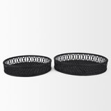 Mercana Thea Matte Black Wicker Trays (Set of 2) 70540