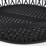 Mercana Thea Matte Black Wicker Trays (Set of 2) 70540