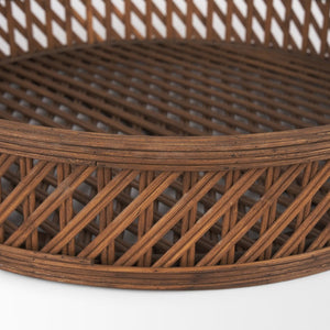 Mercana Thala Medium Round Wicker Tray Set of 2 - Stylish, Versatile Home Decor for Organization & Serving 70541