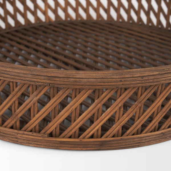 Mercana Thala Medium Round Wicker Tray Set of 2 - Stylish, Versatile Home Decor for Organization & Serving 70541