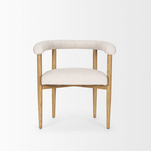 Mercana Arden Dining Chair - Elegant Wood Frame with Cream Twill Upholstery for Modern Dining Spaces 70422