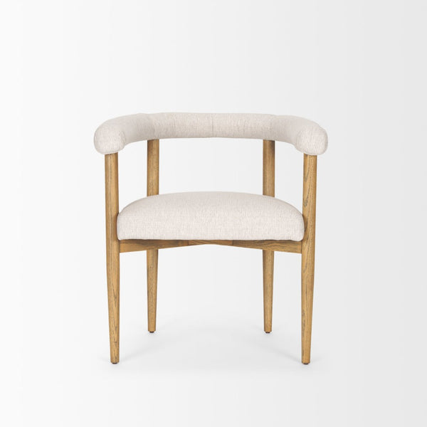 Mercana Arden Dining Chair - Elegant Wood Frame with Cream Twill Upholstery for Modern Dining Spaces 70422