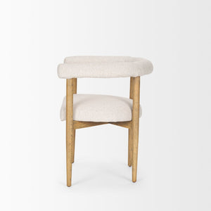 Mercana Arden Dining Chair - Elegant Wood Frame with Cream Twill Upholstery for Modern Dining Spaces 70422