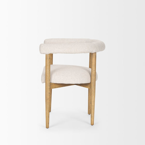 Mercana Arden Dining Chair - Elegant Wood Frame with Cream Twill Upholstery for Modern Dining Spaces 70422