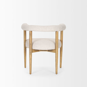 Mercana Arden Dining Chair - Elegant Wood Frame with Cream Twill Upholstery for Modern Dining Spaces 70422