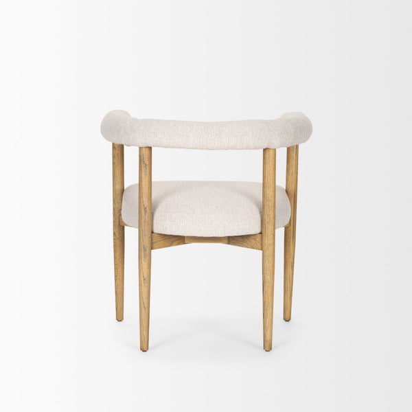 Mercana Arden Dining Chair - Elegant Wood Frame with Cream Twill Upholstery for Modern Dining Spaces 70422