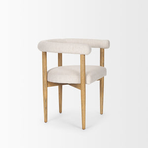 Mercana Arden Dining Chair - Elegant Wood Frame with Cream Twill Upholstery for Modern Dining Spaces 70422
