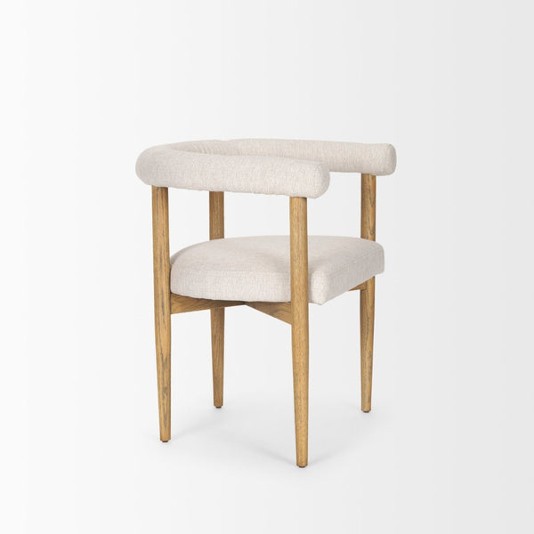 Mercana Arden Dining Chair - Elegant Wood Frame with Cream Twill Upholstery for Modern Dining Spaces 70422
